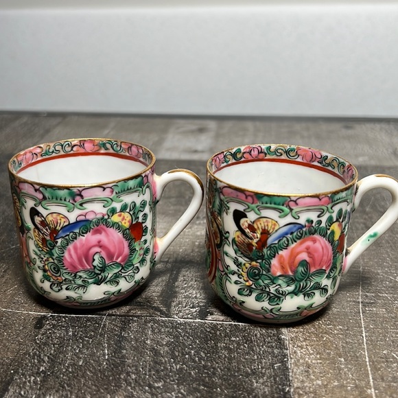Kitchen Vintage Bone China Tea Or Saki Cups Set 2 Hand Decorated In Hong Kong 7s Poshmark